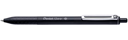 Pentel BX470-A długopis IZee, mechanizm naciskowy, metalowy klips, grubość linii 0,5 mm, 12 sztuk, czarny