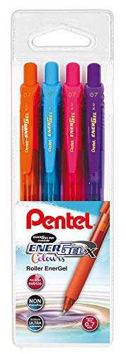Pentel Energel X, długopis kulkowy, wielokolorowy, 0,7 mm, 4 sztuki