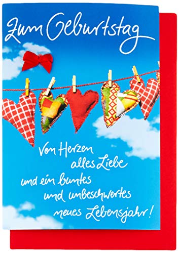 Perleberg Kartka urodzinowa Basic Classic - smycz z sercem - 11,6 x 16,6 cm 7510003-2