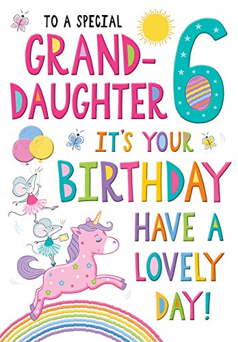 Regal Publishing Kartka urodzinowa dla Juvenile wiek 6 wnuczka  23 x 15 cm  wydawnictwo królewskie C80572
