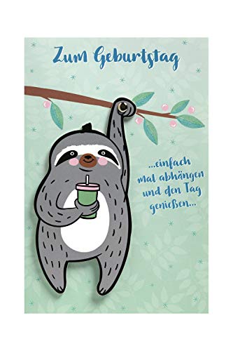 BSB BSB Zabawna kartka urodzinowa życzenia urodzinowe  Moving Cards  leniwiec  koperta różowa, 641006-2 641006-2