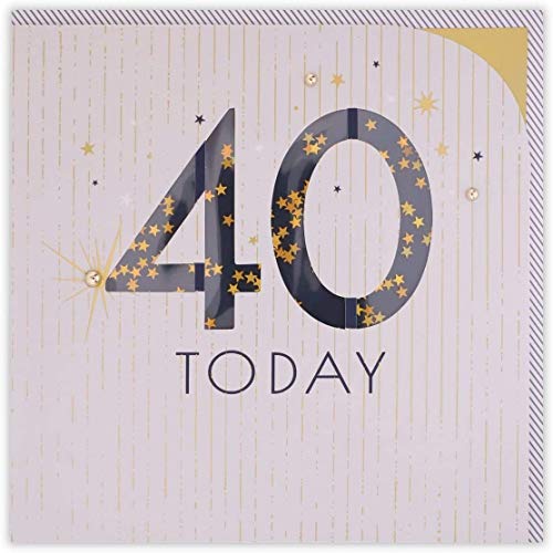 Clintons: 40. 'N' Vac, kartka urodzinowa z motywem kamieni milowych 40, 159 x 159 mm