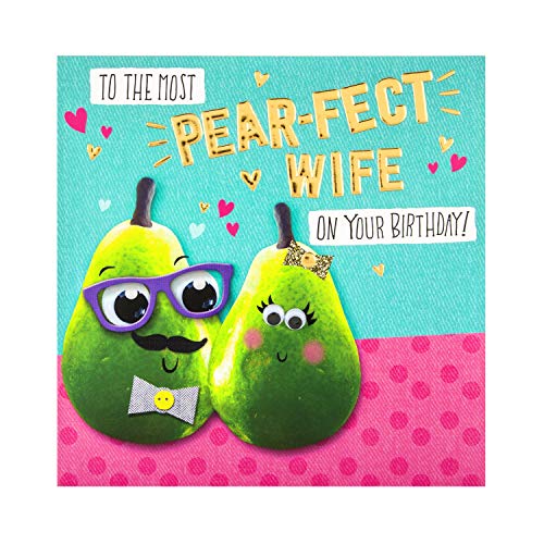 Hallmark Kartka urodzinowa dla żony z Hallmark - zabawny wytłaczany wzór