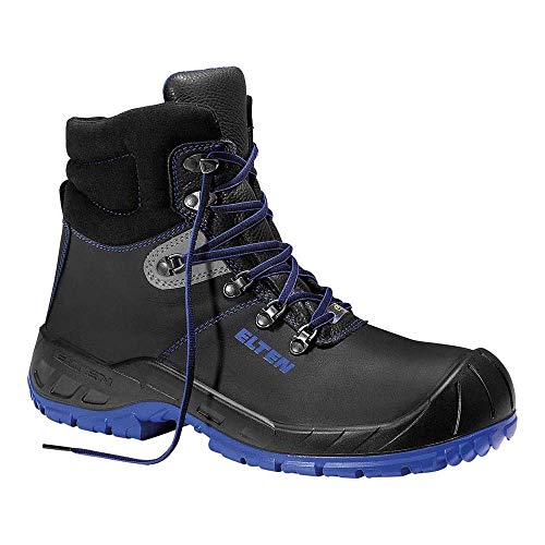 ELTEN Alessio Blue Mid ESD S3 767541 buty ochronne dla dorosłych, buty ochronne, buty ochronne EN ISO 20345 S3 SRC, kształt A czarne (Black/Blue), EU 45