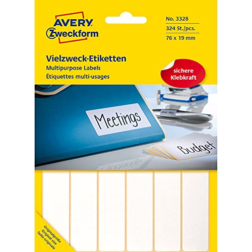 Avery Zweckform zweckform Mini etykiety w arkuszach do opisywania ręcznego 76 x 19mm białe 324 sztuk