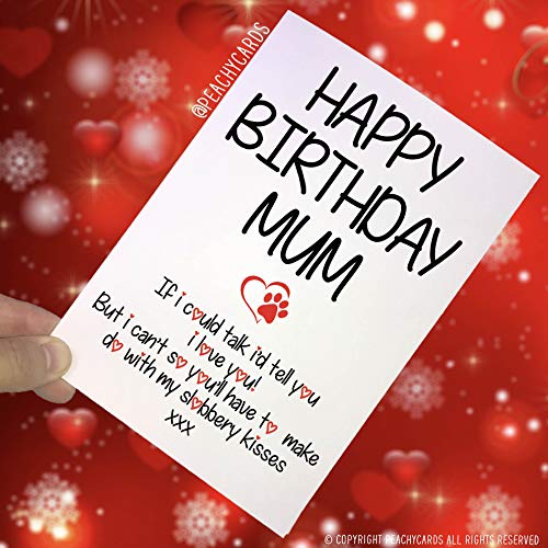 Peachy Antics Kartki urodzinowe od psa, zabawne kartki od psa, karty dla psów, kartka urodzinowa dla mamy, kartka z podziękowaniami, kartki z nowymi kartami, rodzinne karty dla zwierząt domowych zabawa PC274 WSD_PC274