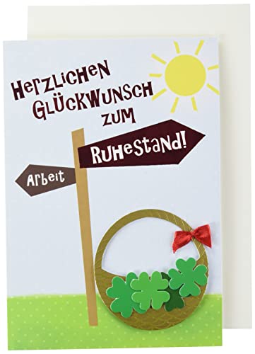 Perleberg Kartka na emeryturę Lifestyle - tabliczki, kokardka - 11,6 x 16,6 cm 7410011-2