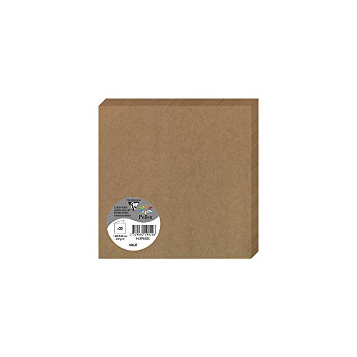 Clairefontaine 29022C - opakowanie z 25 pyłkami na karty, składane, 16 x 16 cm, 210 g, brązowy typu kraft, 1 opakowanie
