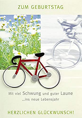 Kartka urodzinowa Lifestyle - rower - 11,6 x 16,6 cm