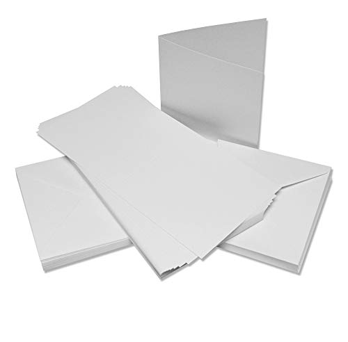 Crafts UK Craft UK W103 15 x 15 cm lniana kartka i koperta opakowanie 50 sztuk - biała W103