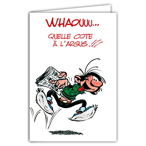 Gaston Lagaffe Gaston lagaffe glct-0139 kartka urodzinowa z motywem samochód na gazety GLCT-0139