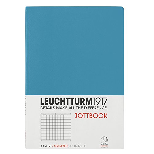 Leuchtturm1917 355474 notatnik z jottbookiem, rozmiar średni (A5), kolor ciemnoniebieski, w kratkę 355474
