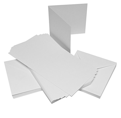 Crafts UK Craft UK W101 15 x 15 cm młotkowana karta i koperta opakowanie 50 sztuk - białe W101