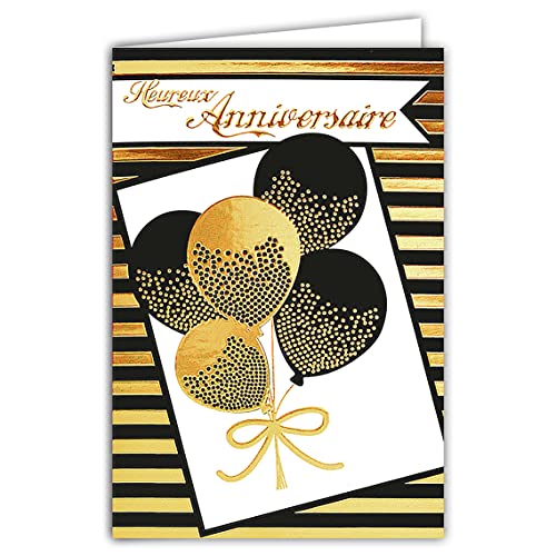 Afie Afie 69  7047 kartka urodzinowa balony z folią na gorąco 12 x 17,5 cm + koperta biała 69-7047