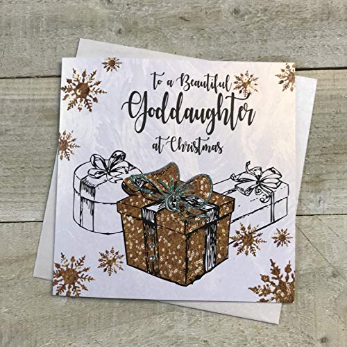 WHITE COTTON CARDS White Cotton Cards F4-GOD 'GodDaughter' ręcznie wykonana kartka świąteczna F4-GOD