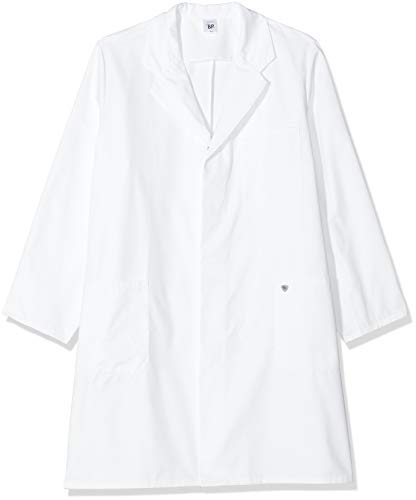 BP 1656-130-21-3XLn płaszcz uniseks, długi rękaw, kołnierz z klapką, 205,00 g/m², czysta bawełna, biały, 3XLn