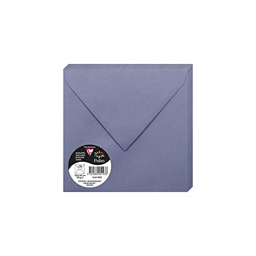 Clairefontaine koperty na pyłki, 165 x 165 mm, 120 g - 'Forget-Me-Not Blue, opakowanie 20 szt. 5193C