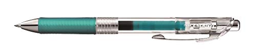 Pentel BL77TLE-S3X EnerGel Pure długopis żelowy z mechanizmem naciskowym, średnica kulki 0,7 mm = grubość linii 0,35 mm, możliwość napełniania, 1 sztuka, turkusowy