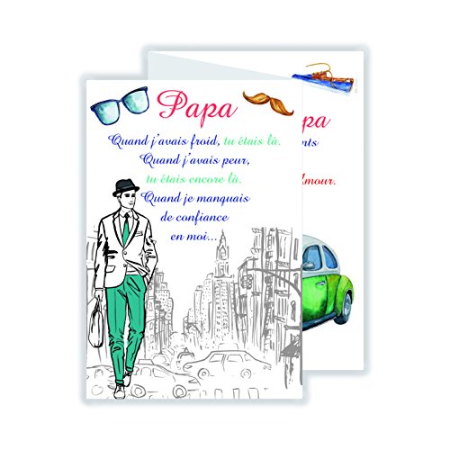 afie Afie 69-3946 kartka z życzeniami, motyw: Merci Papa 69-3946