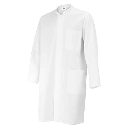 BP 1654-130-21-3XLn płaszcz unisex, długi rękaw, stójka, 205,00 g/m² czysta bawełna, biały, 3XLn