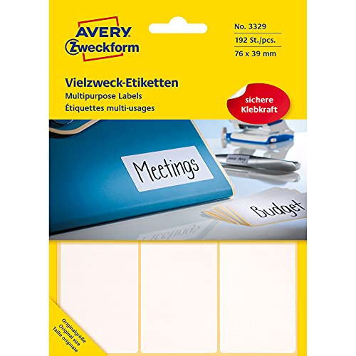 Avery Zweckform zweckform Mini etykiety w arkuszach do opisywania ręcznego 76 x 39mm białe 192 sztuki