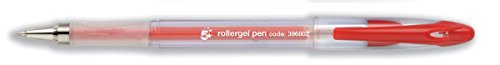 5-gwiazdkowy biurowy długopis żelowy przezroczysta beczka 1,0 mm końcówka 0,5 mm linia czerwona [opakowanie 12]