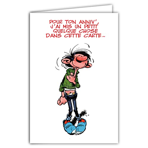 Gaston Lagaffe Gaston lagaffe glct 0122 kartka urodzinowa z motywem bratek bisous serce na wakacjach joga Zen GLCT-0122