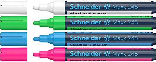 SCHNEIDER Marker Do Szklanych Tablic Maxx 245 B 2.3mm 4szt Mix Kolorów 105L763