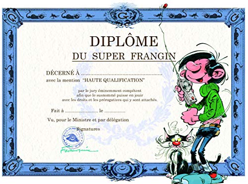 Gaston Lagaffe Gaston Lagaffe Diplom karta Super Frangin Frre Frérot - kot Walkie Talkie - dla chłopców i mężczyzn GLDP-7013