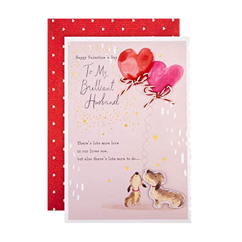 Hallmark Kartka walentynkowa dla męża z Hallmark - wzór z uroczymi psami i sercami