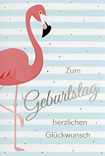 Perleberg Kartka urodzinowa Basic Classic - Flamingo - 11,6 x 16,6 cm 7510198-2