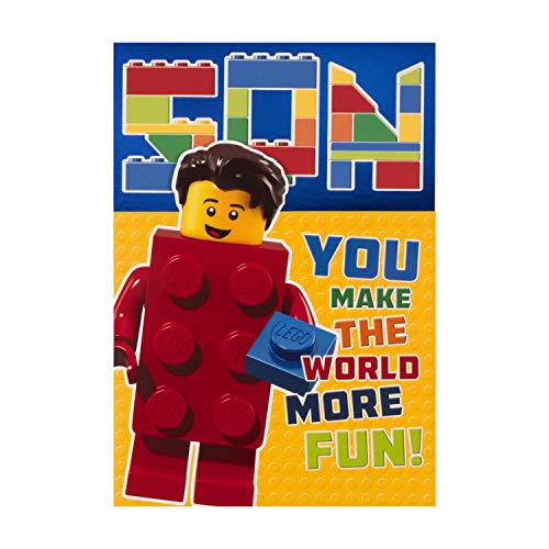 Hallmark Kartka urodzinowa dla syna z Hallmark - Die-Cut Lego Design