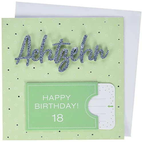 Perleberg Kartka urodzinowa na 18. urodziny Lettering Surprise - osiemnaście - 15 x 15 cm 7783001-2