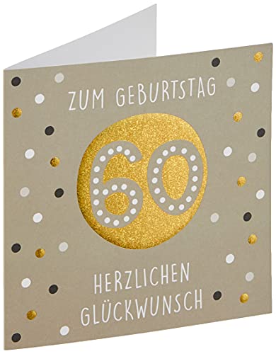 Perleberg Kartka urodzinowa na 60. urodziny Black & Gold - kropki - 15 x 15 cm 7762005-2