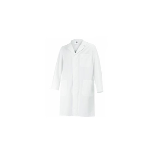 BP 1656-130-21-2XSn płaszcz unisex, długi rękaw, kołnierz z nakładką, 205,00 g/m² czysta bawełna, biały, 2XSn