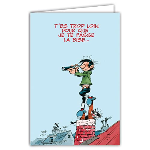 Gaston Lagaffe Gaston Lagaffe glct-0107 Bises Kisses Kartka urodzinowa z sercami