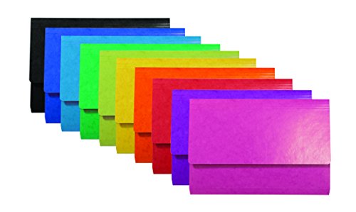Exacompta Iderama portfele na dokumenty, 265 g/m2, Foolscap - różne kolory, opakowanie 25 szt.