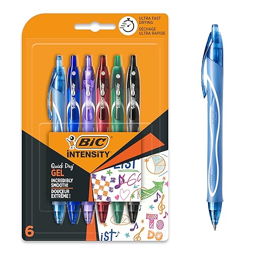 Bic Gel-ocity szybkoschnące długopisy żelowe, różne kolory, 6 sztuk