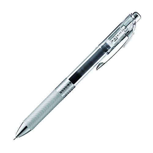 Pentel EnerGel Infree, przezroczysta beczka, chowany płynny długopis żelowy, cienka końcówka 0,5 mm, końcówka igłowa, czarny atrament, pudełko 12 sztuk