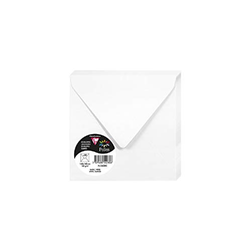Clairefontaine koperty na pyłki, 140 x 140 mm, 120 g - białe, opakowanie 20 szt. 5428C