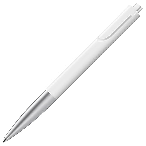 LAMY noto długopis 283 – długopis w kolorze biało-srebrnym z mechanizmem naciskowym – z wkładem o dużej pojemności – linia pisania M
