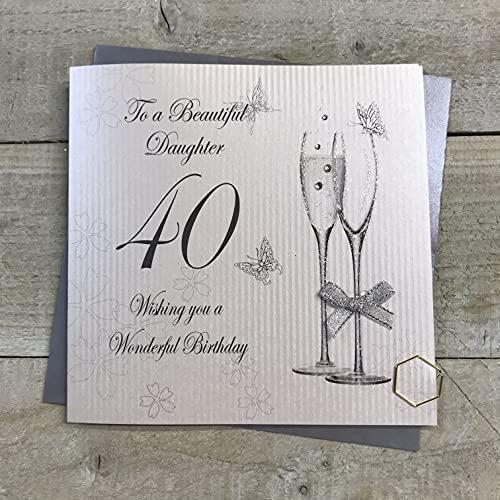 WHITE COTTON CARDS White Cotton Cards kartka urodzinowa XD10  40, z napisem 