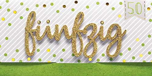 Perleberg Perleberg kartka urodzinowa na 50. urodziny Lettering Surprise - pięćdziesiąć - 11 x 22 cm 7784004-2 7784004-2