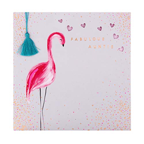 Hallmark Hallmark Kartka urodzinowa dla cioci na urodziny  wytłaczana i tłoczona, wzór flaminga