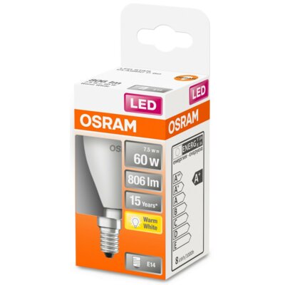 Osram Classic P żarówka E14 7,5W 2 700 K matowa