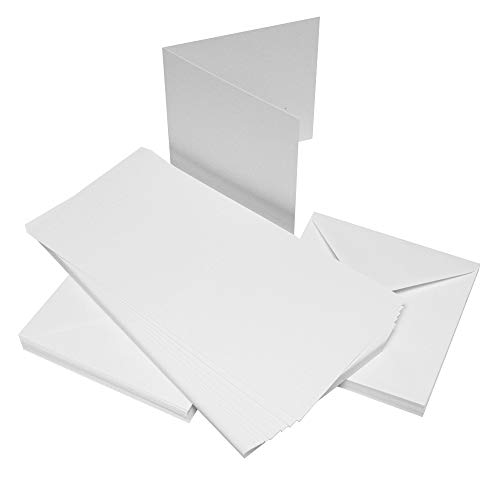 Crafts UK 50 kartek i kopert, białe, 10,1 x 10,1 cm 385 599