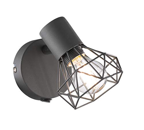 Honsel Nowoczesna lampa ścienna ran, Matt Szary, gitterschrim, punktowe wychylane, E14-brzmienie 32470