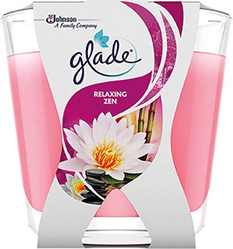 top Glade Décor świeca zapachowa w szkle, Relaxing Zen (świeży zapach), 6 sztuk w opakowaniu (6 x 70 g)