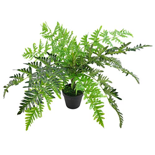 Leaf Duża sztuczna roślina z doniczką, mieszane materiały, paproć frontowa, 50 cm