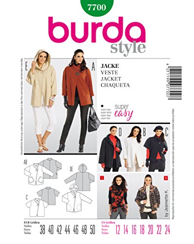 Burda burda wykrój 7700 kurtka, chaqueta rozm. 38  50 B7700